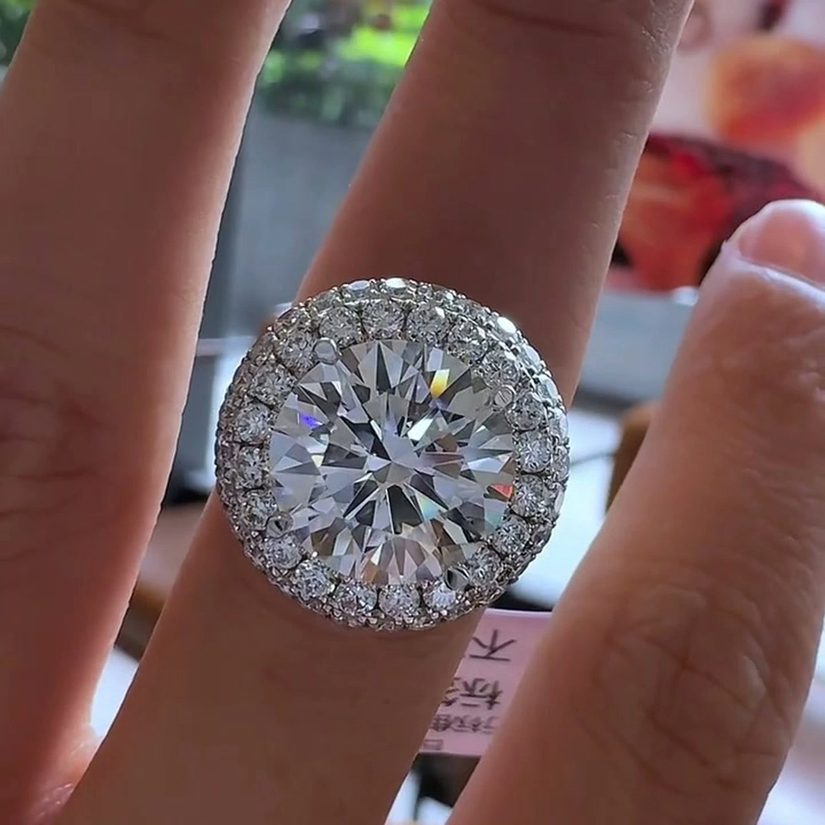 Celestia 5.02ct Round Double-Halo Lab-Grown Diamond Ring — product photo 1 of 4
