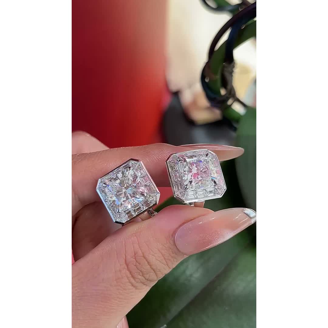 Evelyn Cushion Diamond Hoop Earrings — product photo 4 of 4