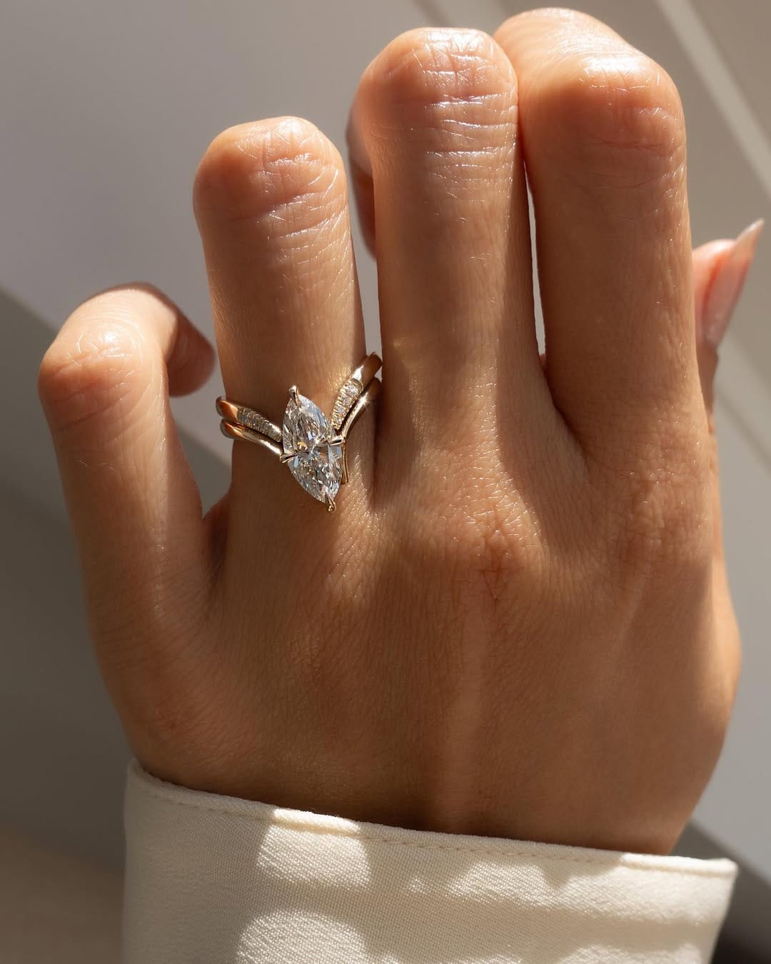Marquise Cut Lab-Grown Diamond Engagement Ring — product photo 3 of 6