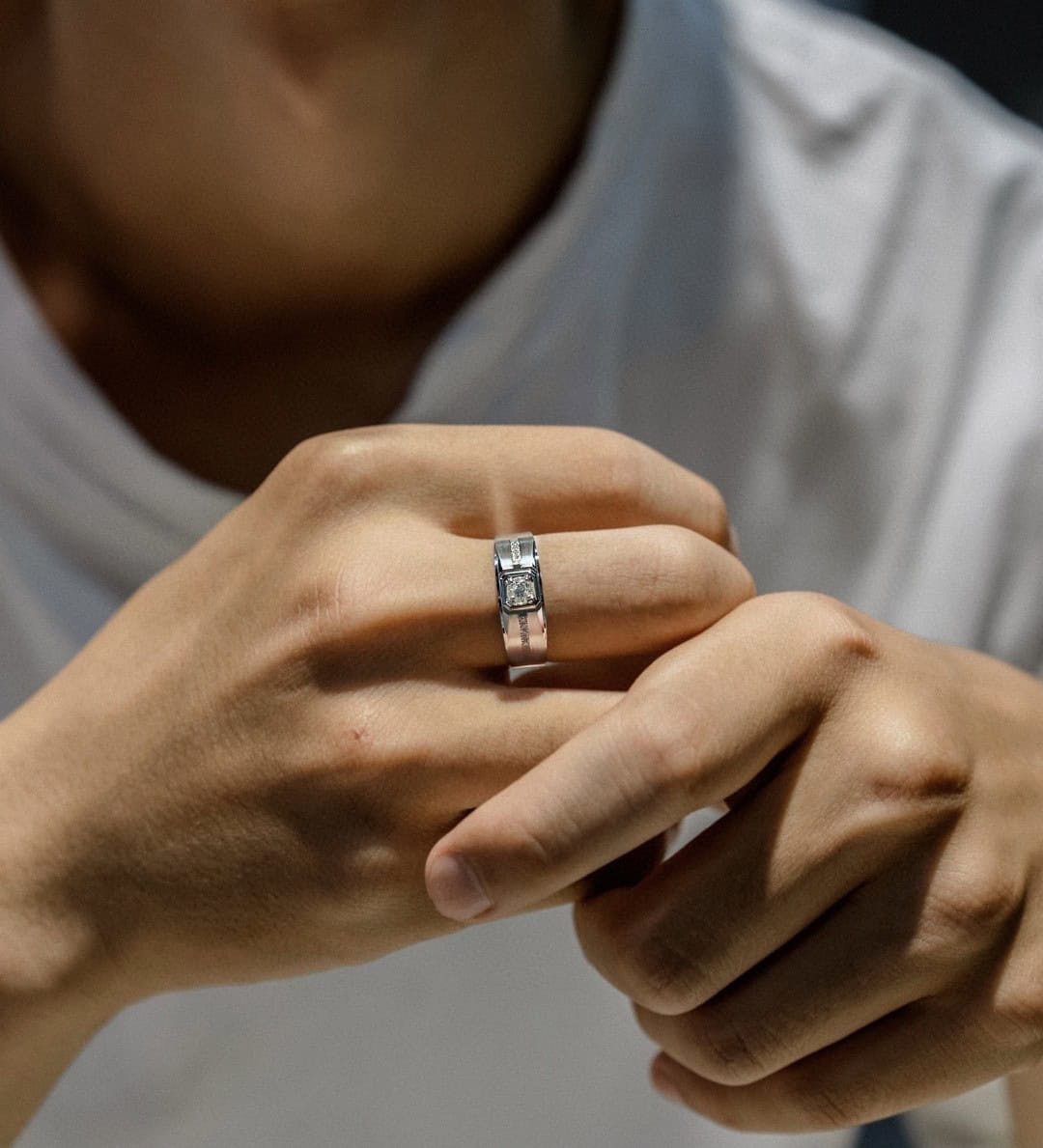 CNC07 Platinum Men’s Rings – CNC Crafted Heavyweight Luxury Diamond Ring for men (复制) — product photo 6 of 6