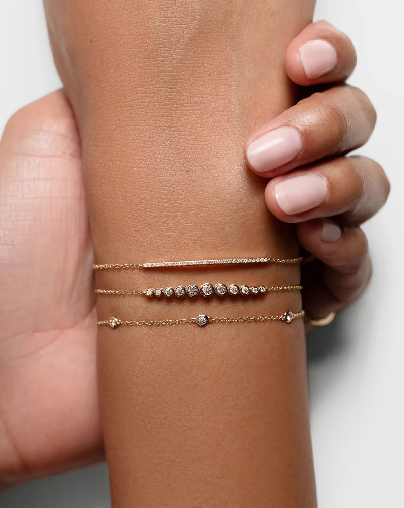Graduated Diamond Bezel Soft Chain Bracelet — product photo 2 of 5