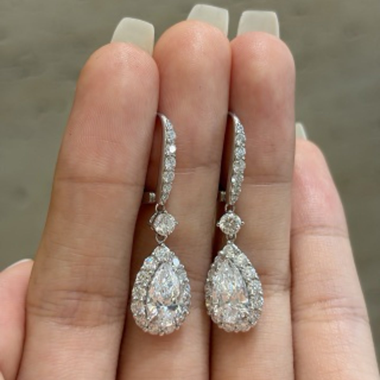 3ct Pear-Drop Lab-Grown Diamond Earrings — product photo 1 of 1