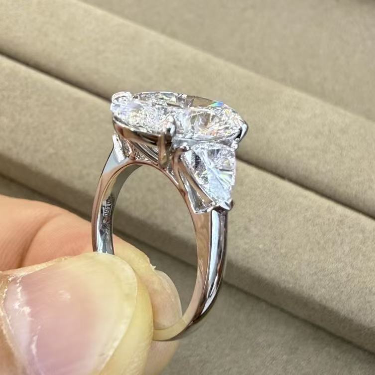 Vivienne Oval & Trillion Three-Stone Lab Diamond Ring — product photo 4 of 4