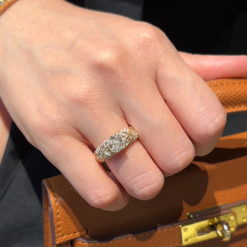 Seraphina 1.5ct Cushion Lab Diamond Twisted Wing Ring — product photo 5 of 6