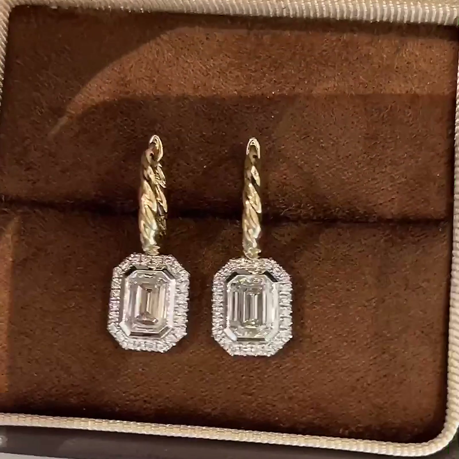 Emerald-Cut Lab-Grown Diamond Drop Earrings — product photo 3 of 4