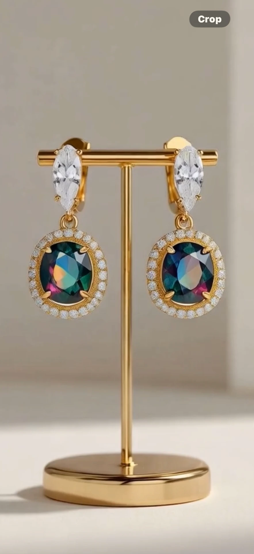 Black Opal & Pear Diamond Drops
