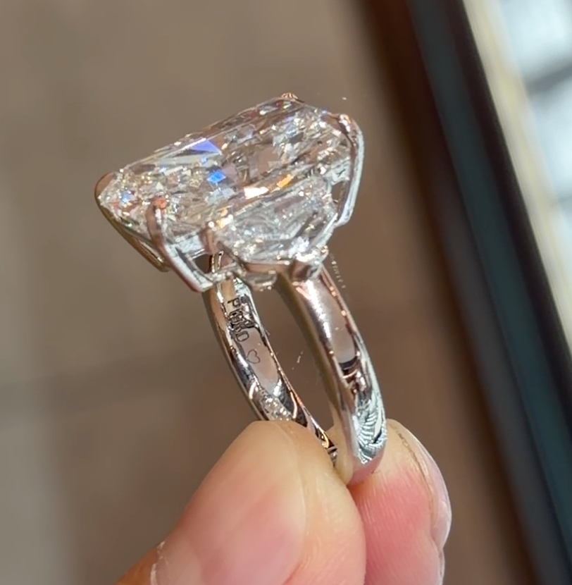 Valentina Radiant Lab Diamond Three Stone Engagement Ring — product photo 6 of 6