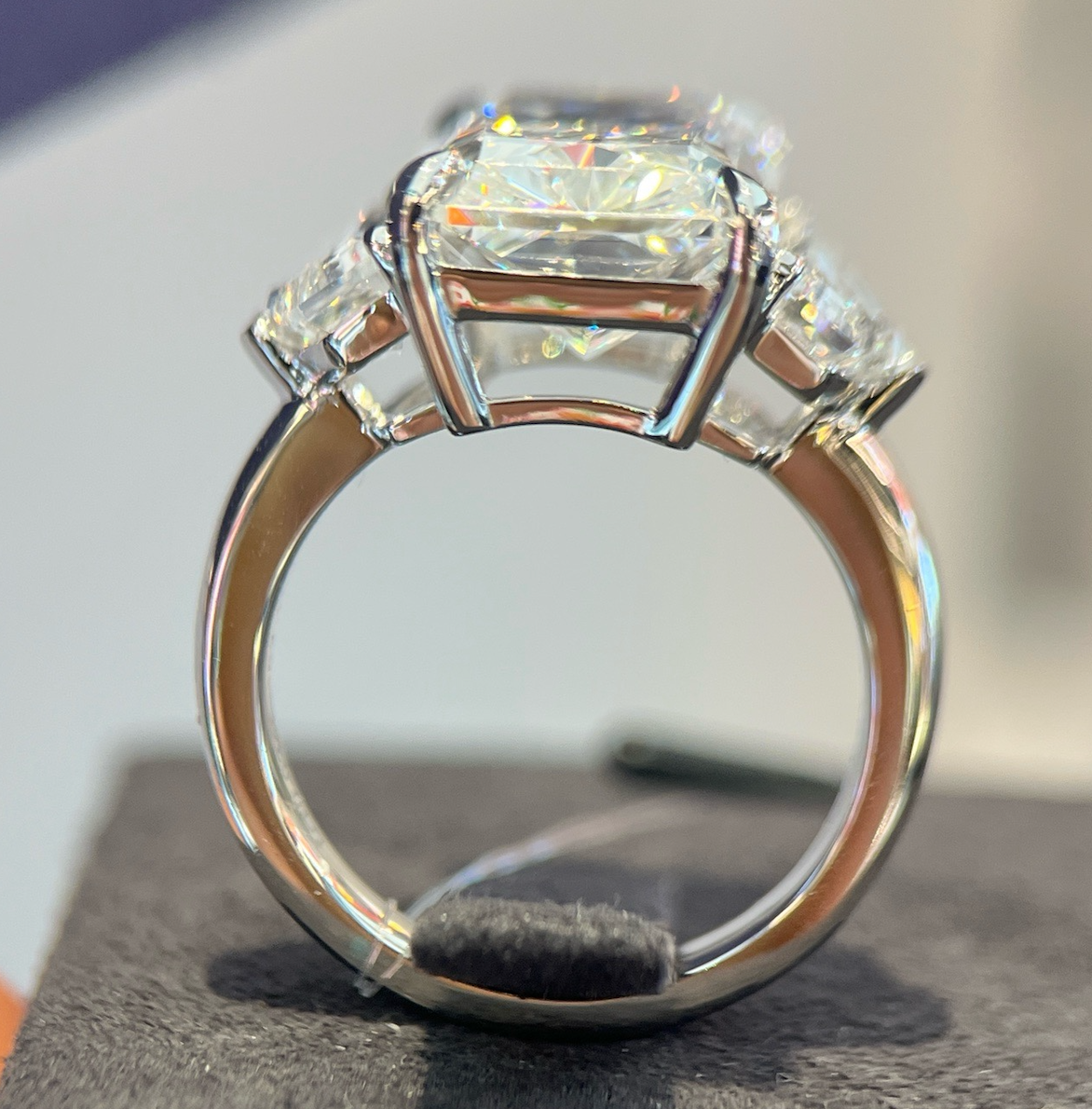 Valentina Radiant Lab Diamond Three Stone Engagement Ring — product photo 2 of 6