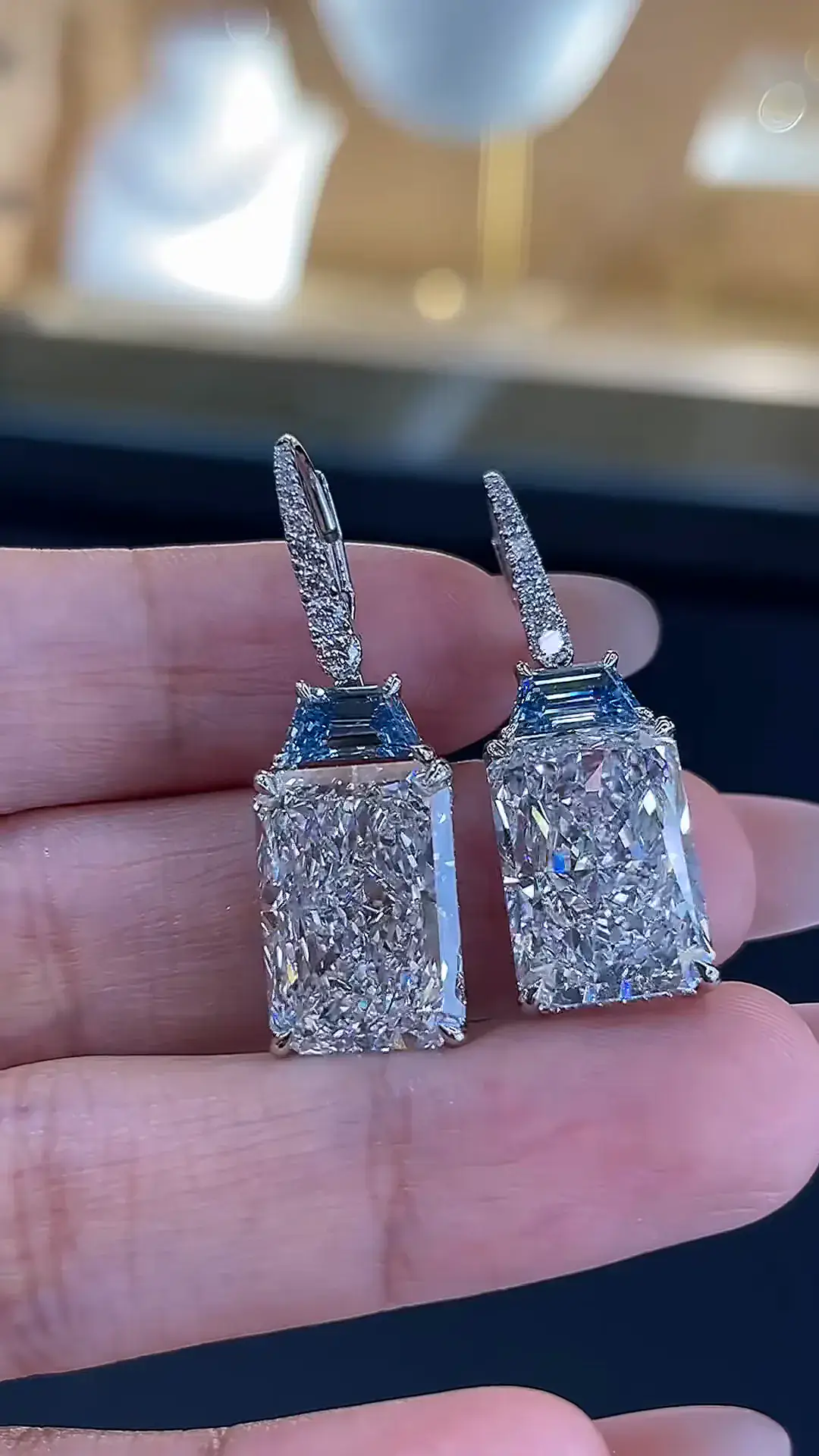 22.10ct Radiant-Cut Lab-Grown Diamond Drop Earrings — product photo 5 of 5