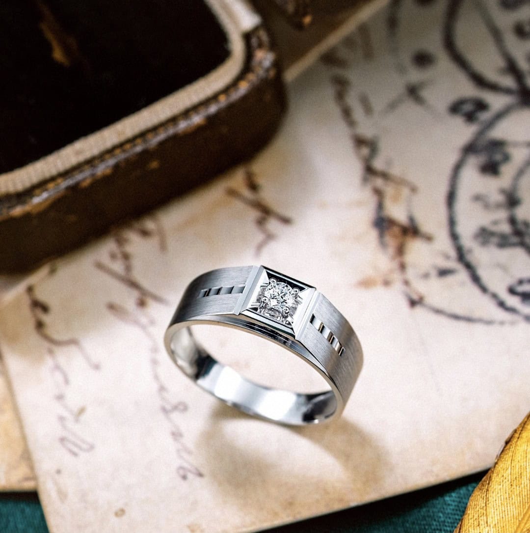 CNC02 Platinum Men’s Rings – CNC Crafted Heavyweight Luxury Diamond Ring — product photo 3 of 6