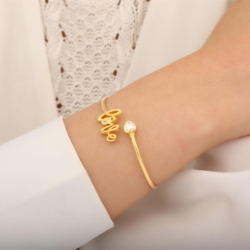 To Be Loved Open Heart Bangle Bracelet — product photo 3 of 6