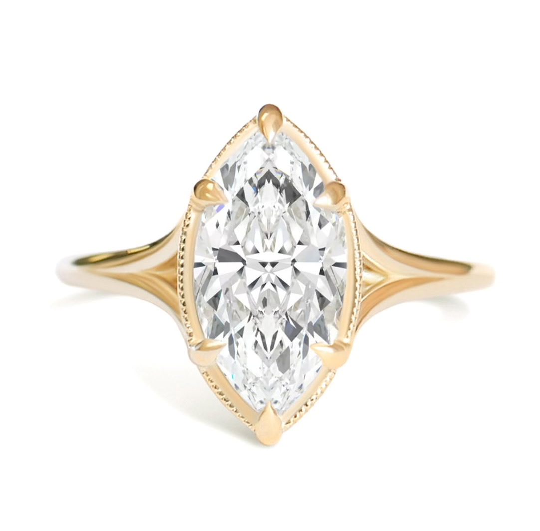 Split Shank Marquise Lab-Grown Diamond Solitaire Ring — product photo 1 of 6
