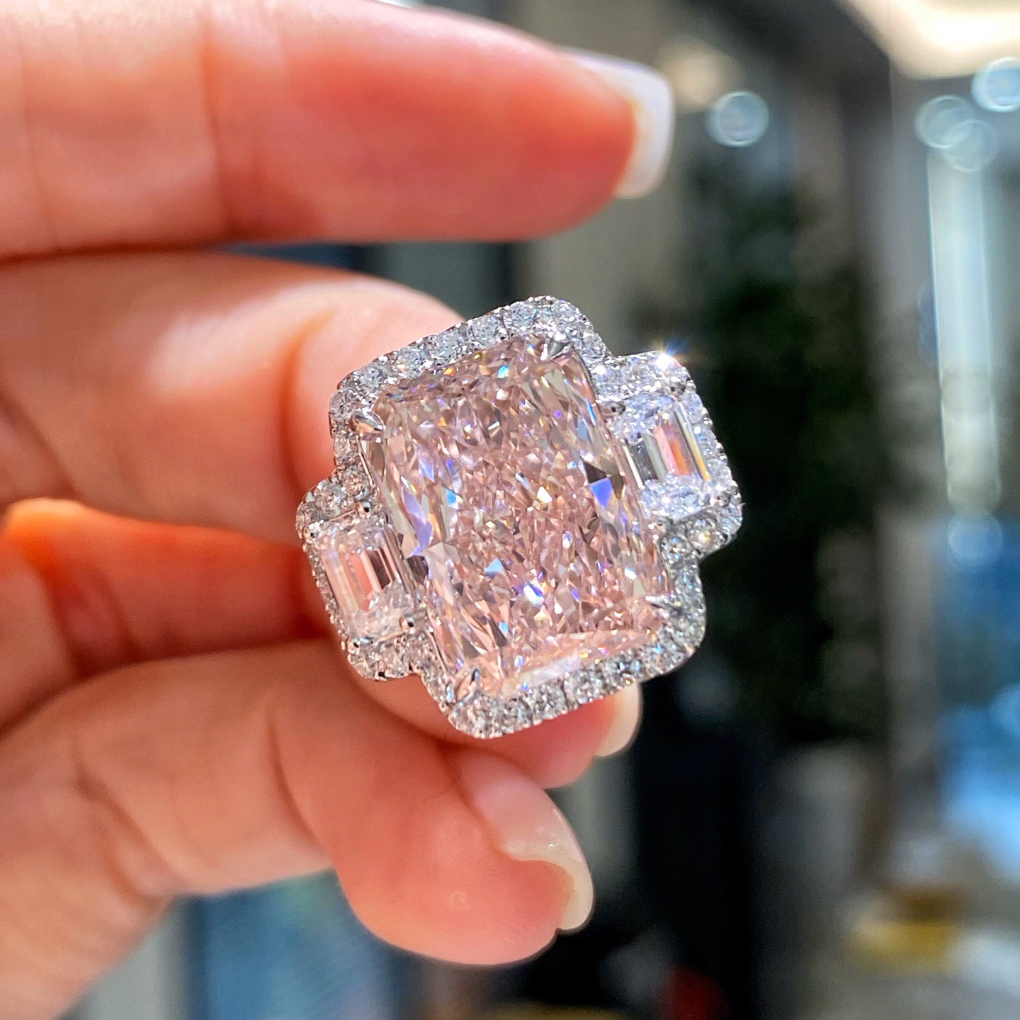 Rosaria 7ct Radiant Pink Diamond Statement Ring — product photo 3 of 4