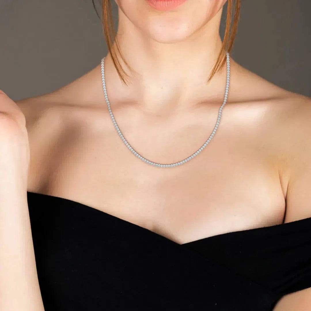 5ct Round Lab-Grown Diamond Tennis Necklace — product photo 4 of 4