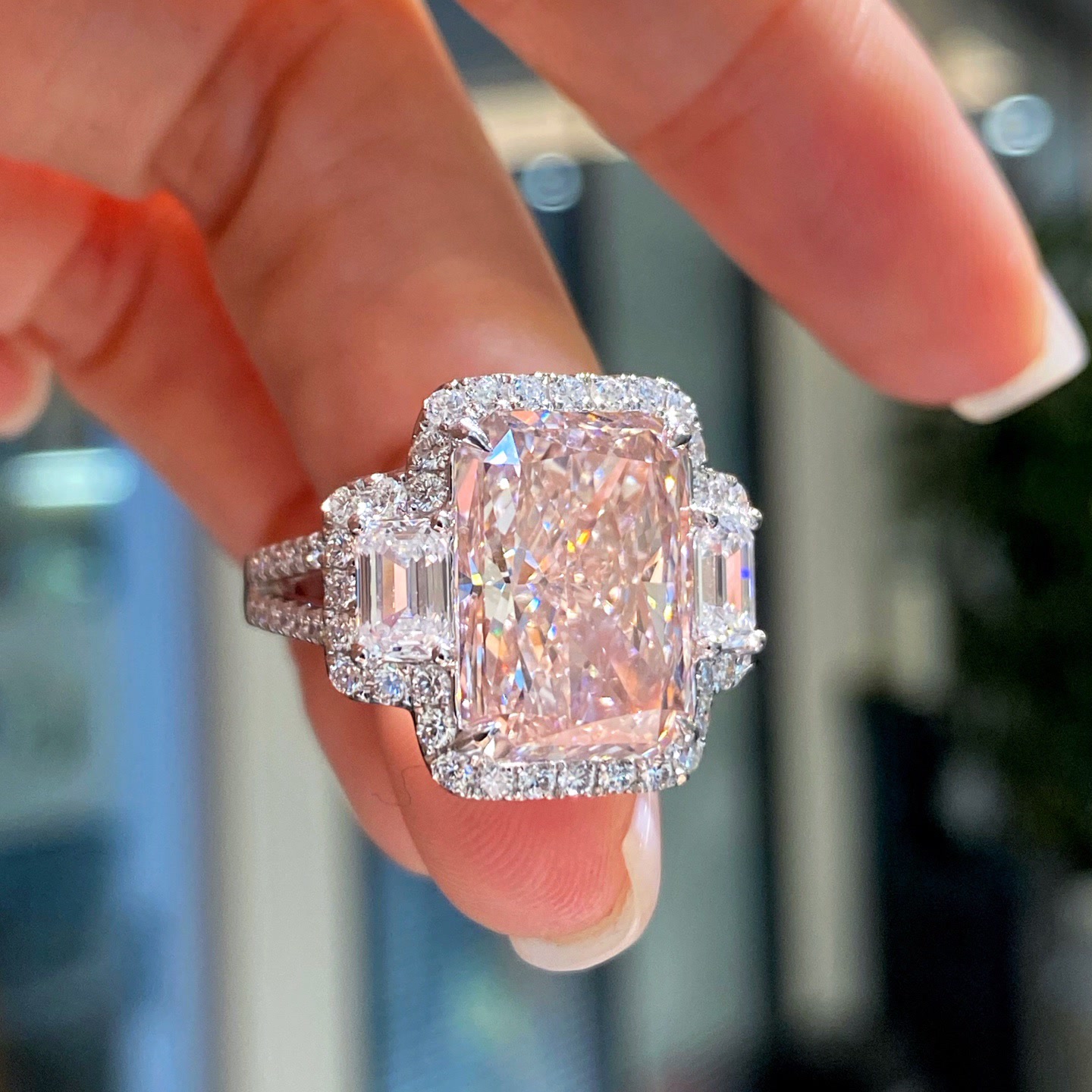 Rosaria 7ct Radiant Pink Diamond Statement Ring — product photo 1 of 4