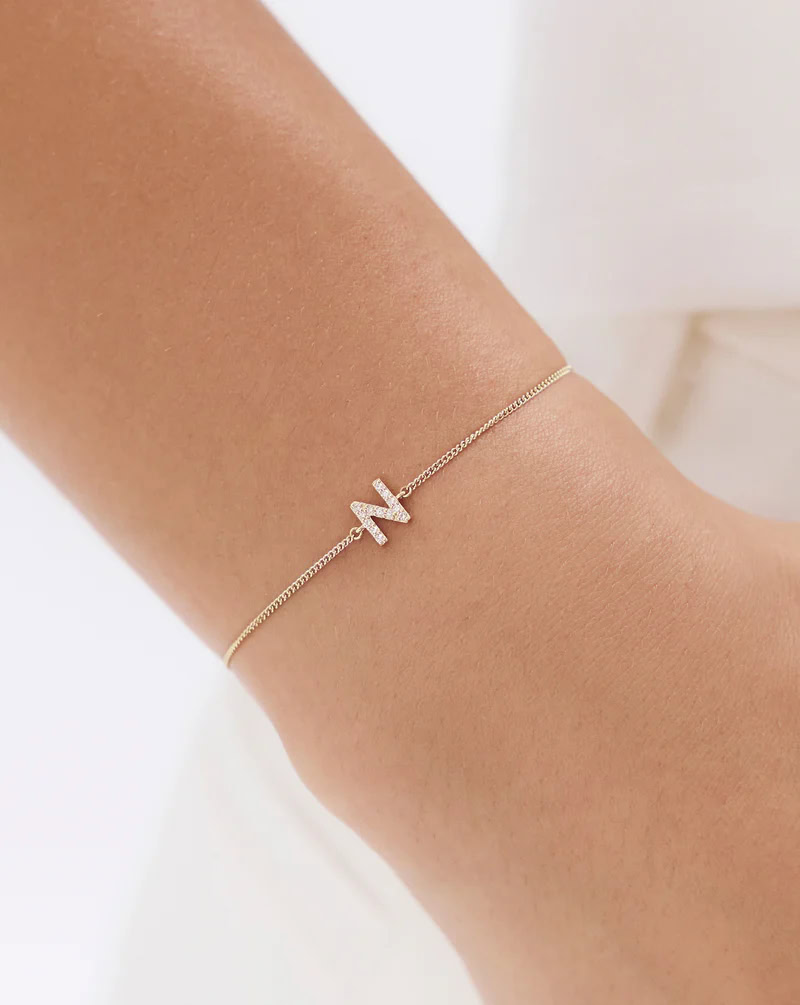 Initial Letter Lab-Grown Diamond Bracelet — product photo 3 of 5