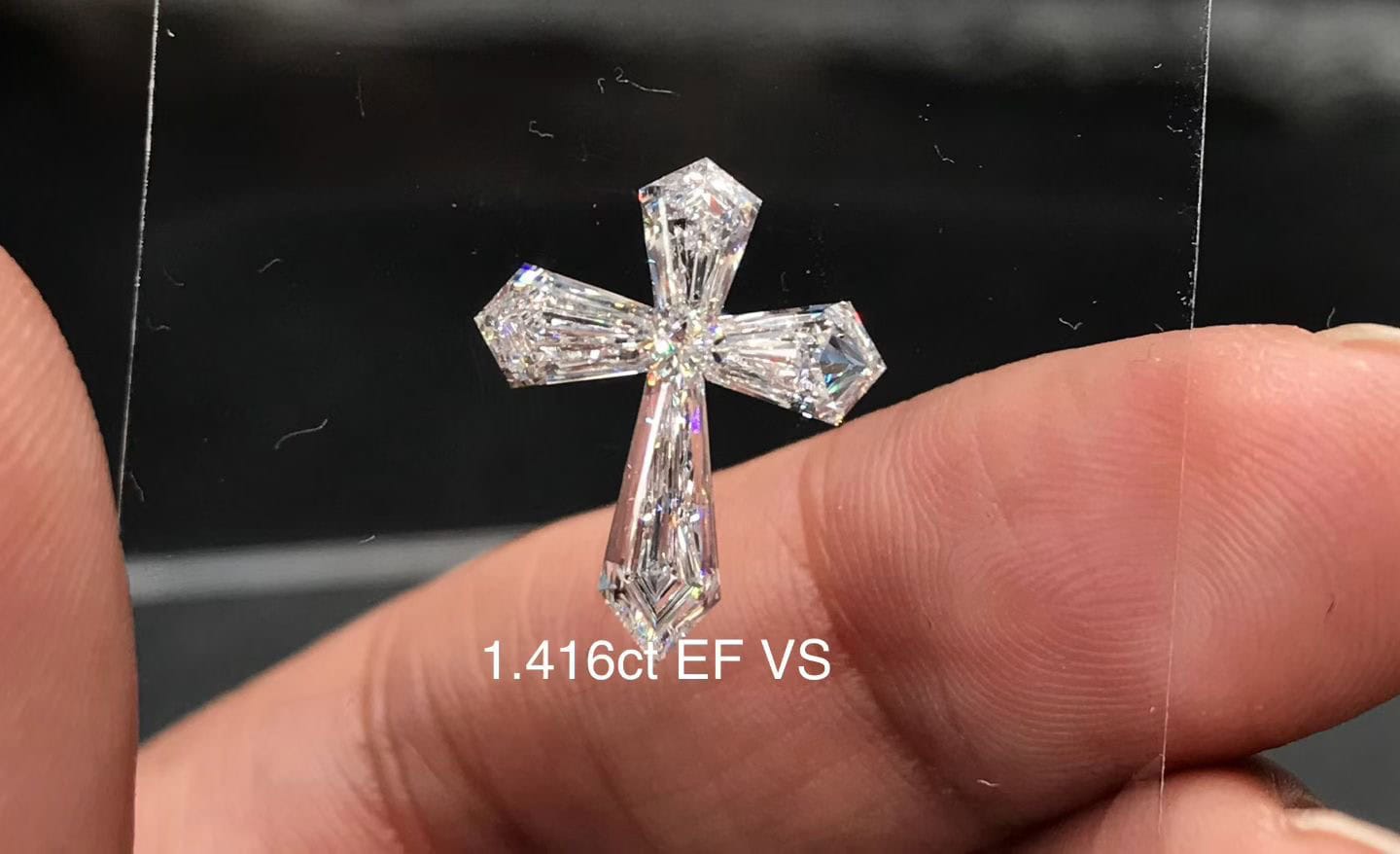 Custom Cross Lab-Grown Diamond | Bespoke Fancy Cut Diamond Design — product photo 5 of 6