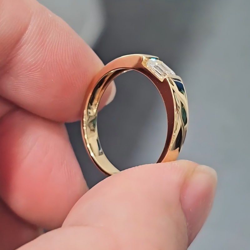 Architect Unisex Minimalist Emerald-Cut Lab Grown Diamond Band Ring — product photo 5 of 5