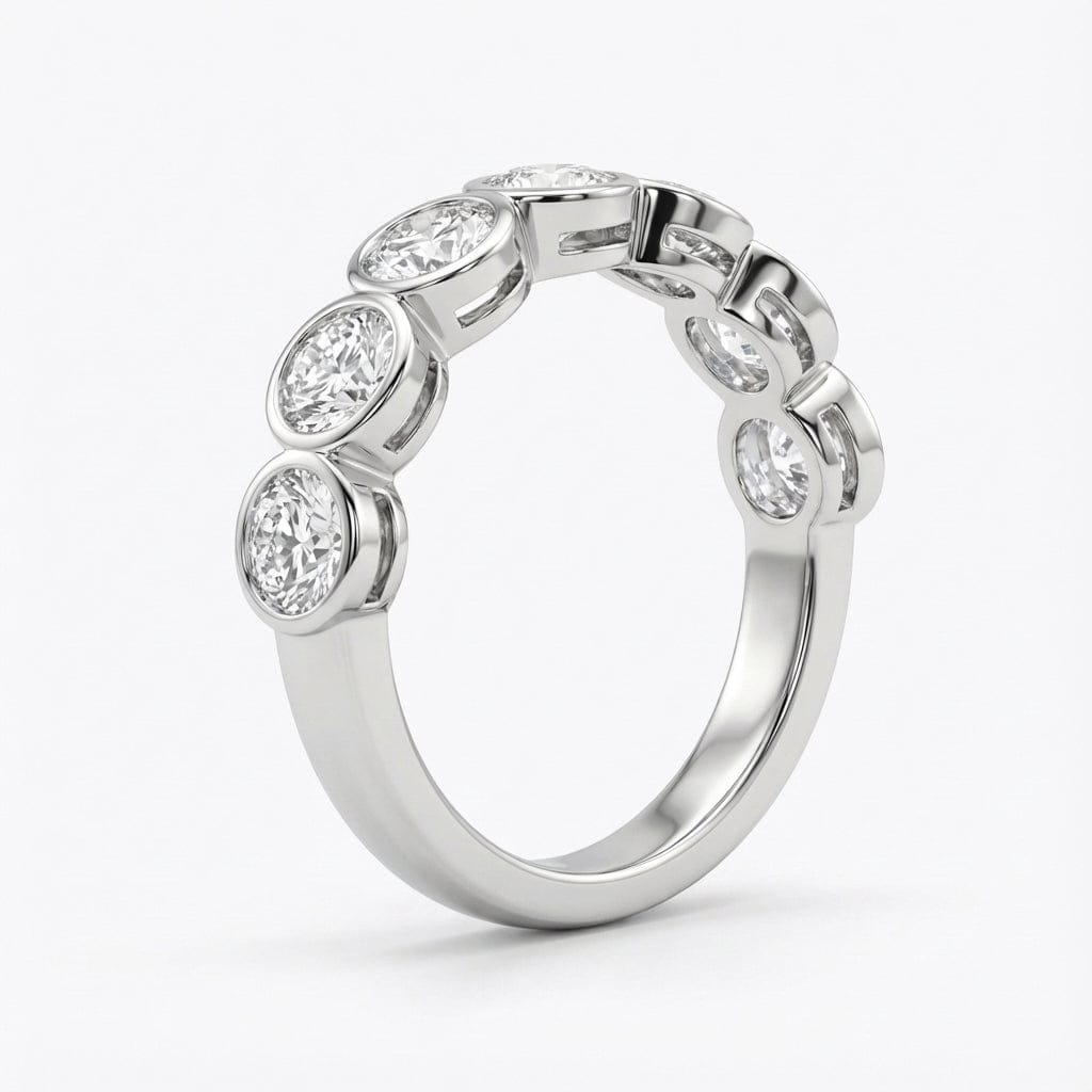 Seven-Stone Lab-Grown Diamond Bezel Band Ring — product photo 6 of 6