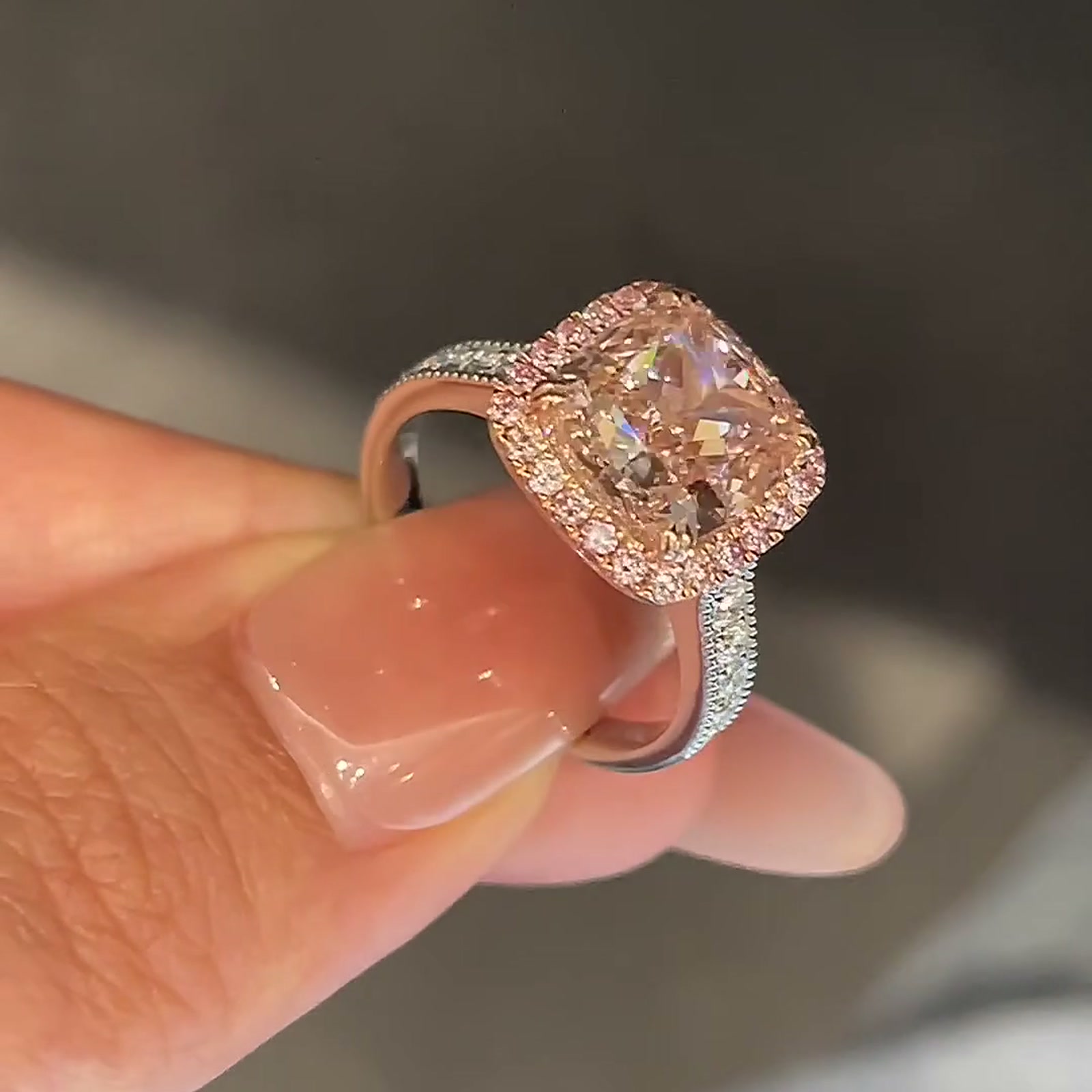 Pink Lab-Grown Diamond Ring — product photo 3 of 4