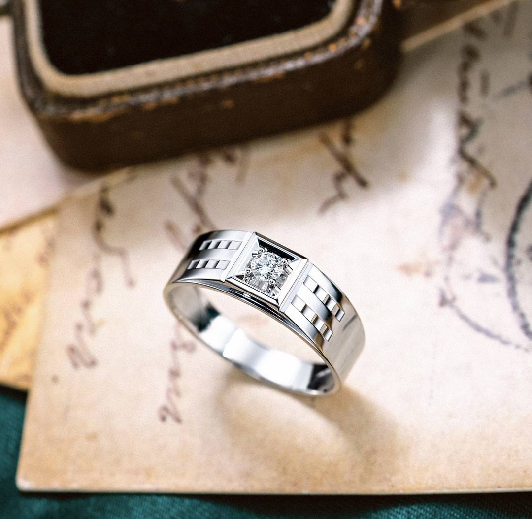 CNC03 Platinum Men’s Rings – CNC Crafted Heavyweight Luxury Diamond Ring — product photo 6 of 6