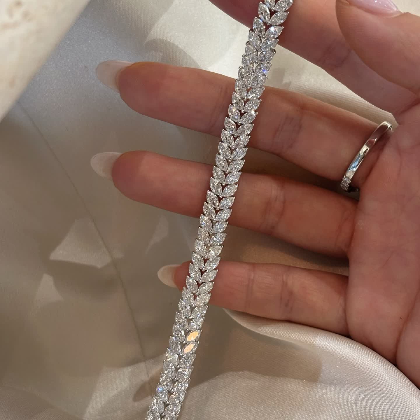 Marquise-Leaf Diamond Bracelet — product photo 1 of 4