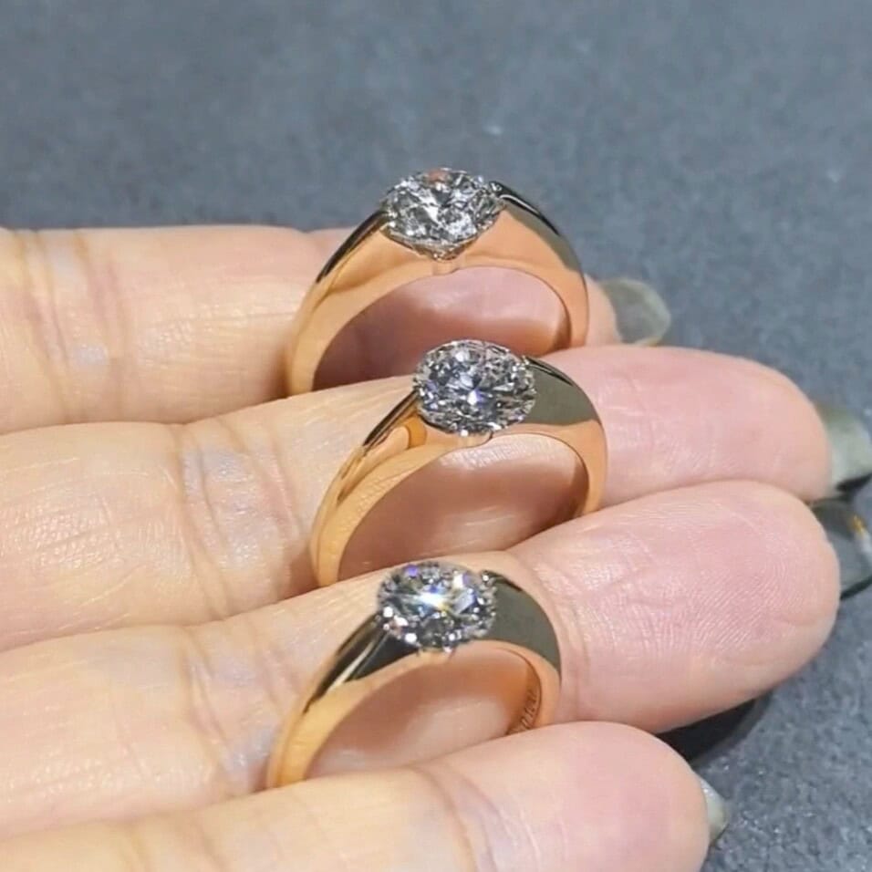 Dancing Diamond Ring – Floating Lab Diamond Solitaire Ring — product photo 1 of 6