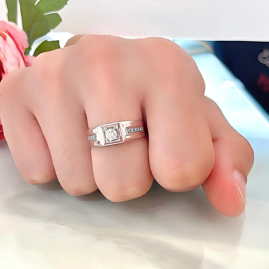 10-Stone Micro Pavé Lab-Grown Diamond Band – Platinum Men’s Diamond Ring — product photo 2 of 6