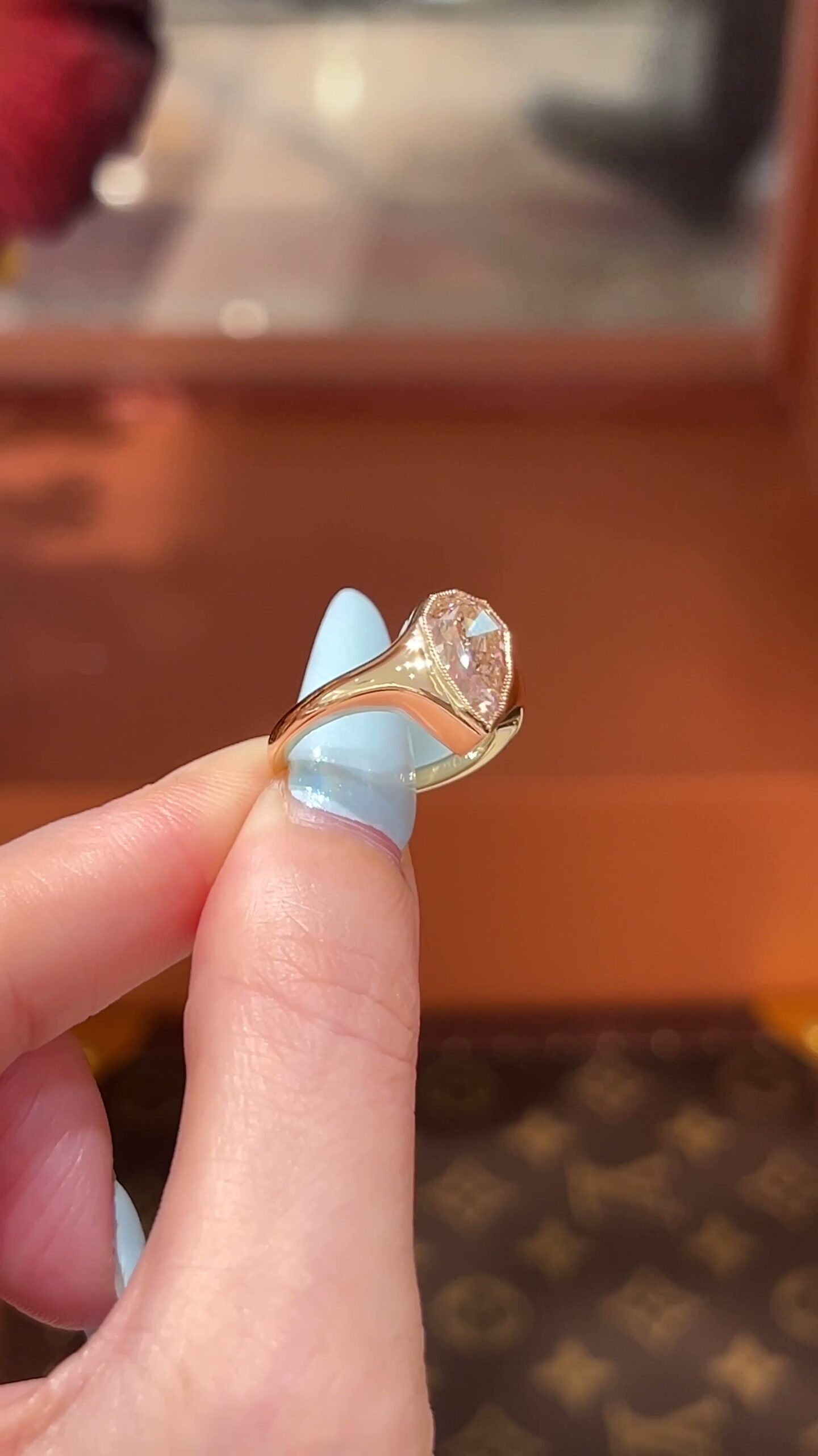 Sienna Stepped Pear Halo Champagne Lab-Grown Diamond Ring — product photo 2 of 3