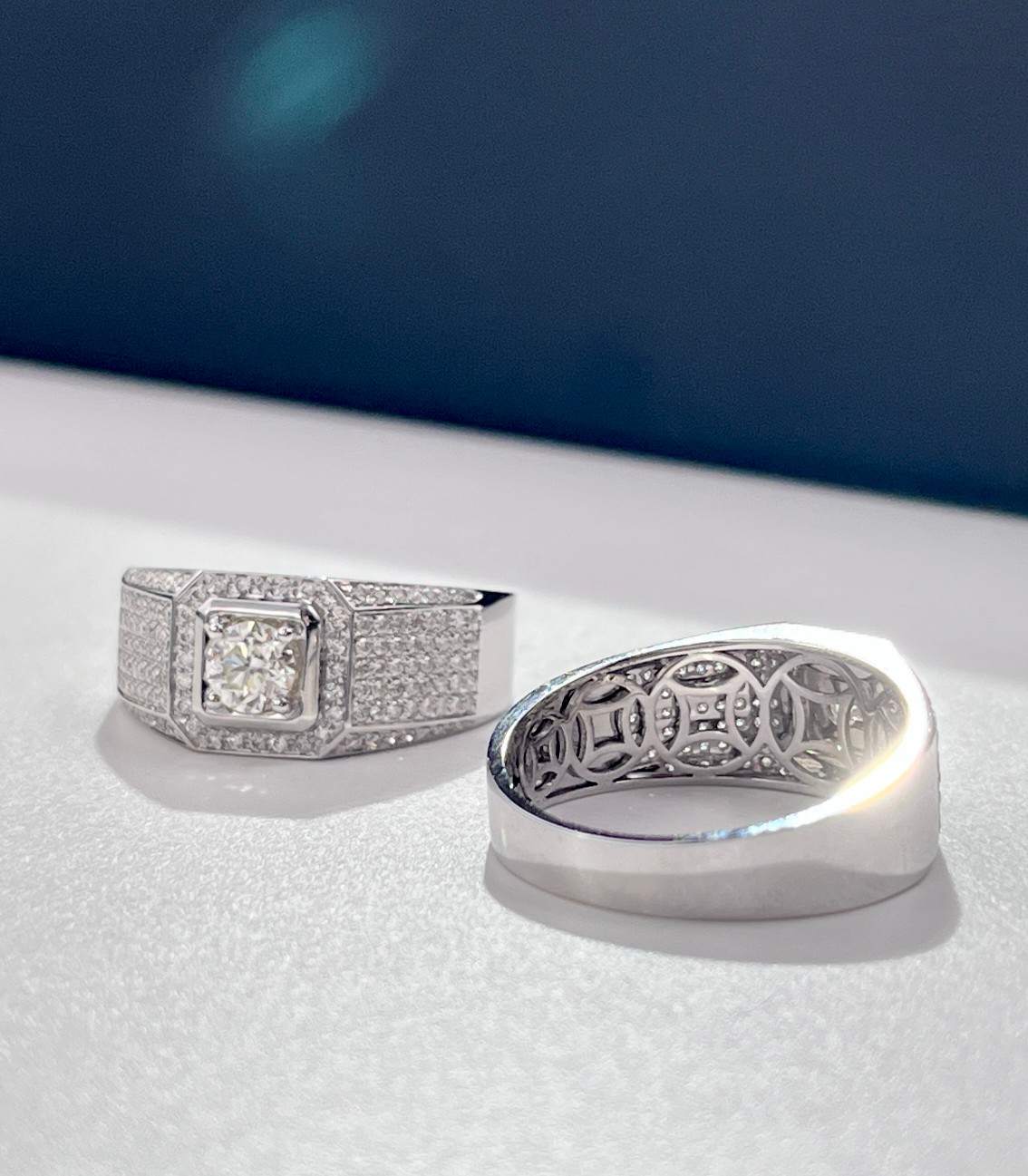 Multi-Row Pavé Platinum Men’s Diamond Ring – Statement Luxury Design — product photo 4 of 6