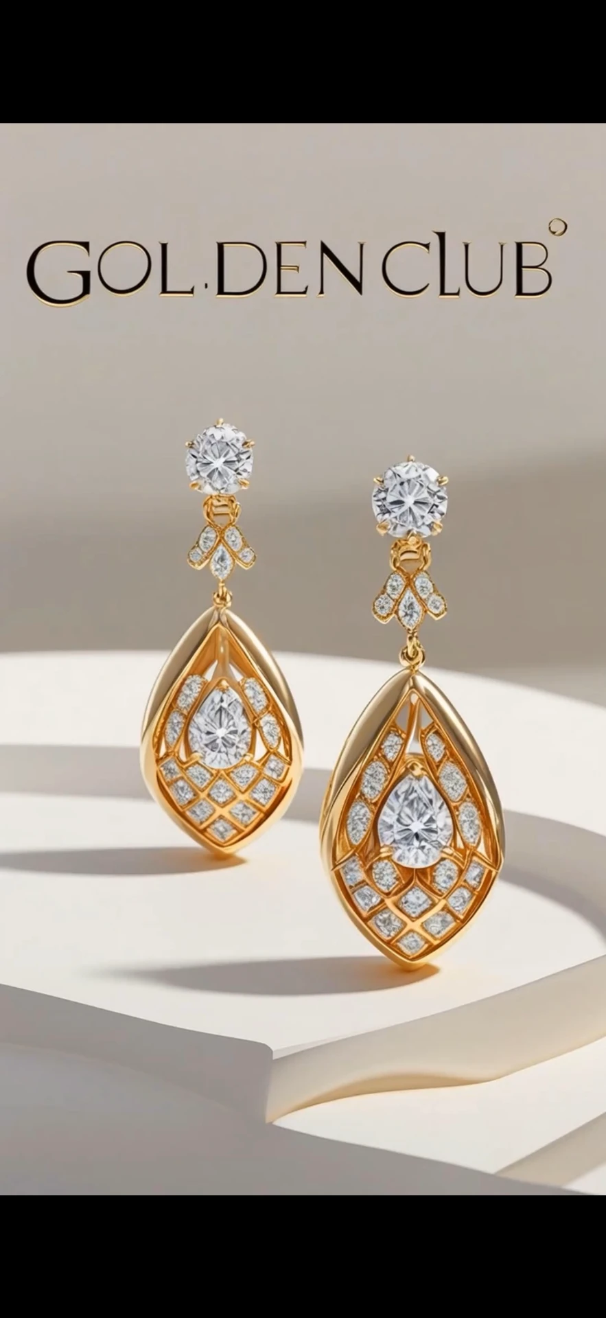 Diamond Teardrop Chandelier Earrings