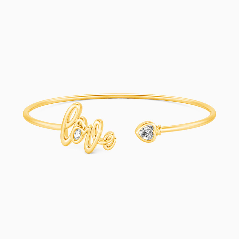 To Be Loved Open Heart Bangle Bracelet — product photo 1 of 6