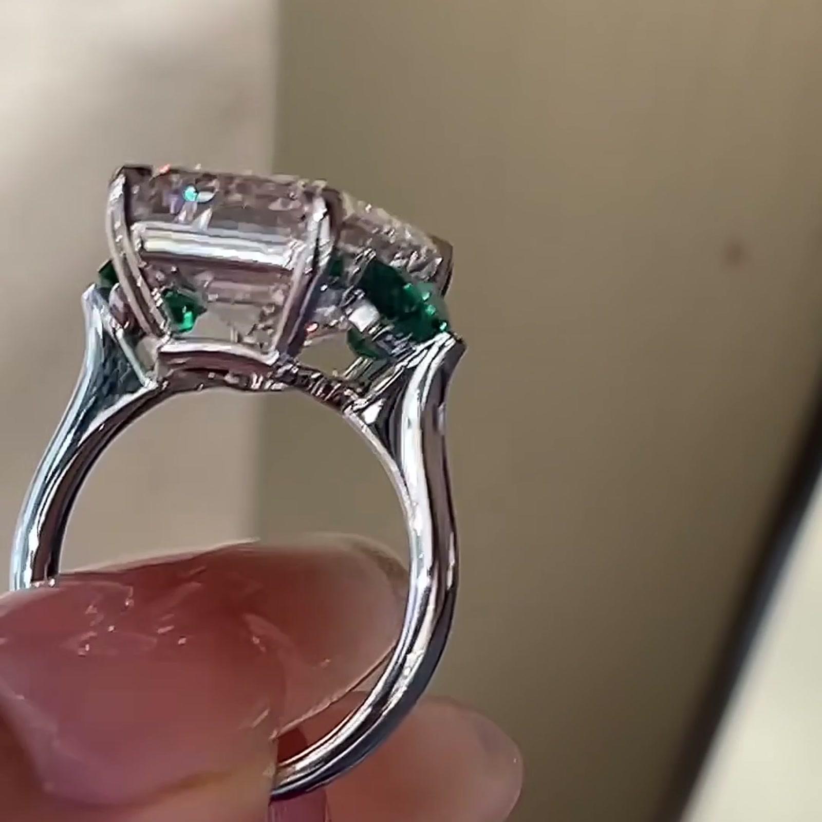 Emerald-Cut Lab-Grown Diamond Three-Stone Ring — product photo 2 of 4