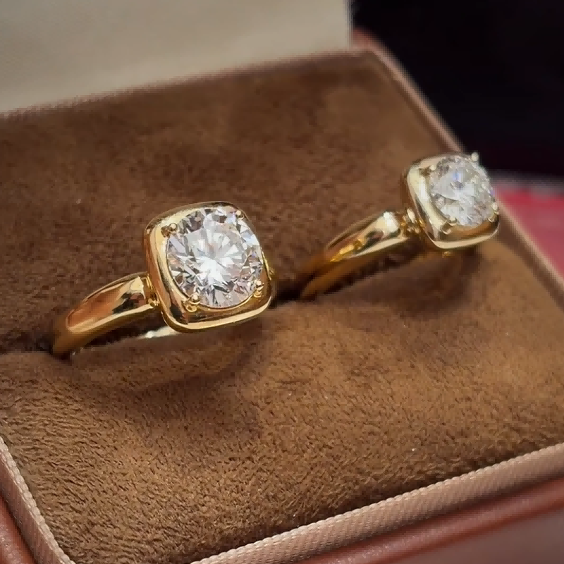 Aurelia Cushion Bezel Lab Diamond Engagement Ring — product photo 5 of 6