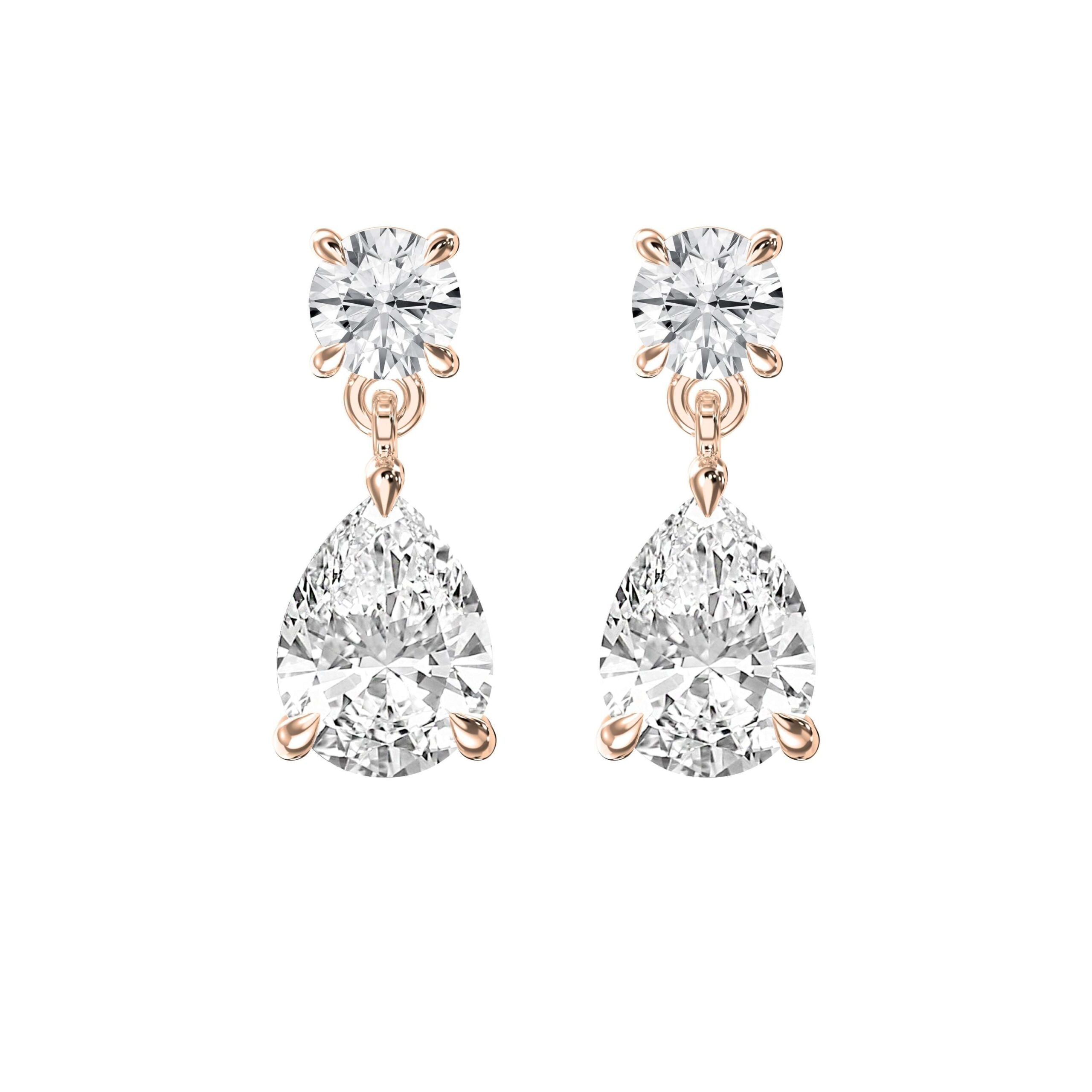 5ct Lab-Grown Diamond Drop Earrings in 14K Gold — product photo 4 of 6