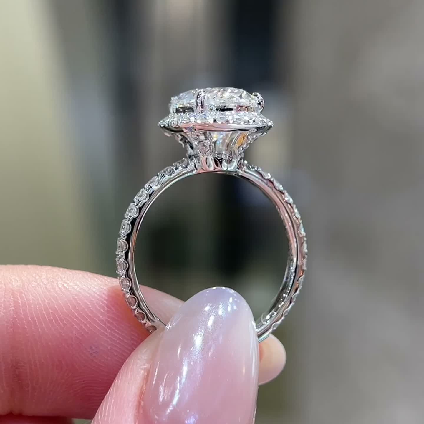 3.10ct Oval Halo Diamond Ring — product photo 3 of 4