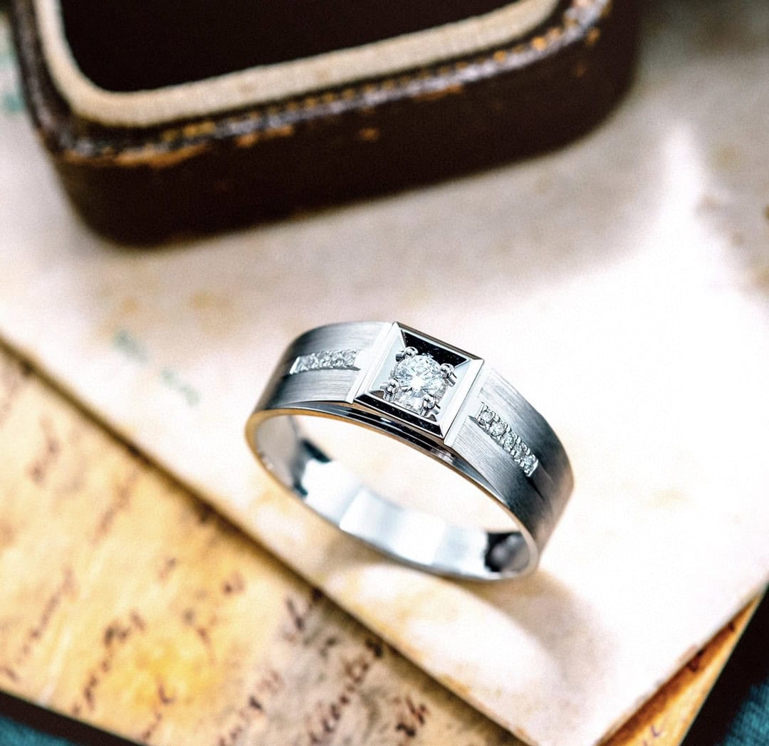 CNC04 Platinum Men’s Rings – CNC Crafted Heavyweight Luxury Diamond Ring — product photo 2 of 6