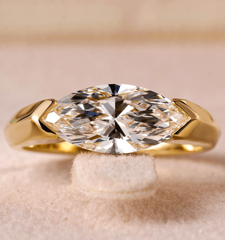 BP001 Minimalist Marquise Lab-Grown Diamond Pinky Ring — product photo 5 of 6