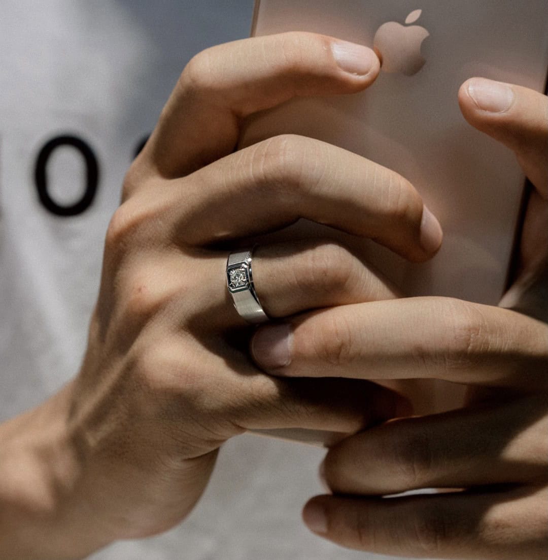 CNC06 Platinum Men’s Rings – CNC Crafted Heavyweight Luxury Diamond Ring — product photo 3 of 6