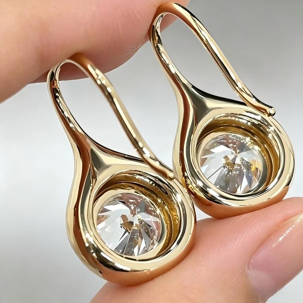 Aurelia 3ct Total Lab-Grown Diamond Drop Earrings | Old Money Bubble Bezel Style — product photo 5 of 6