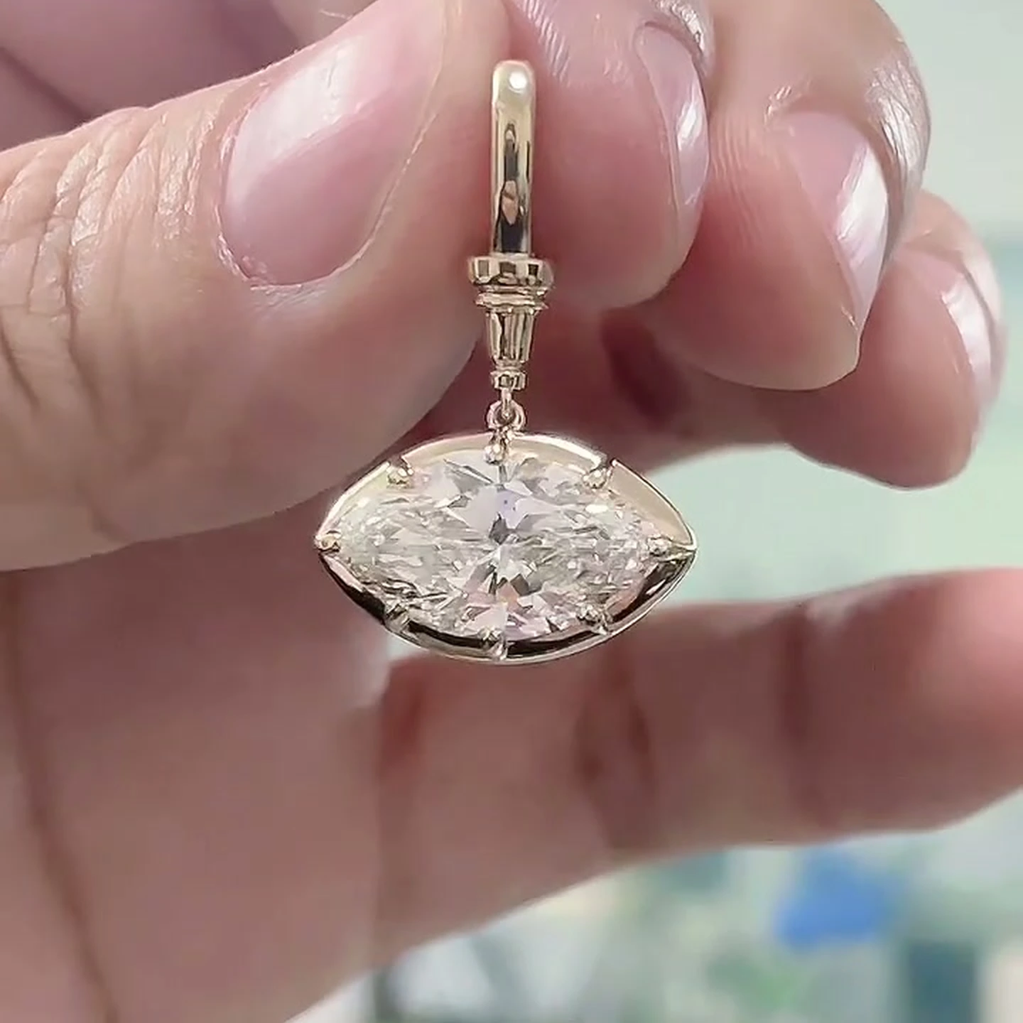 Vesper East-West Solitaire Marquise Lab-Grown Diamond Pendant — product photo 2 of 4