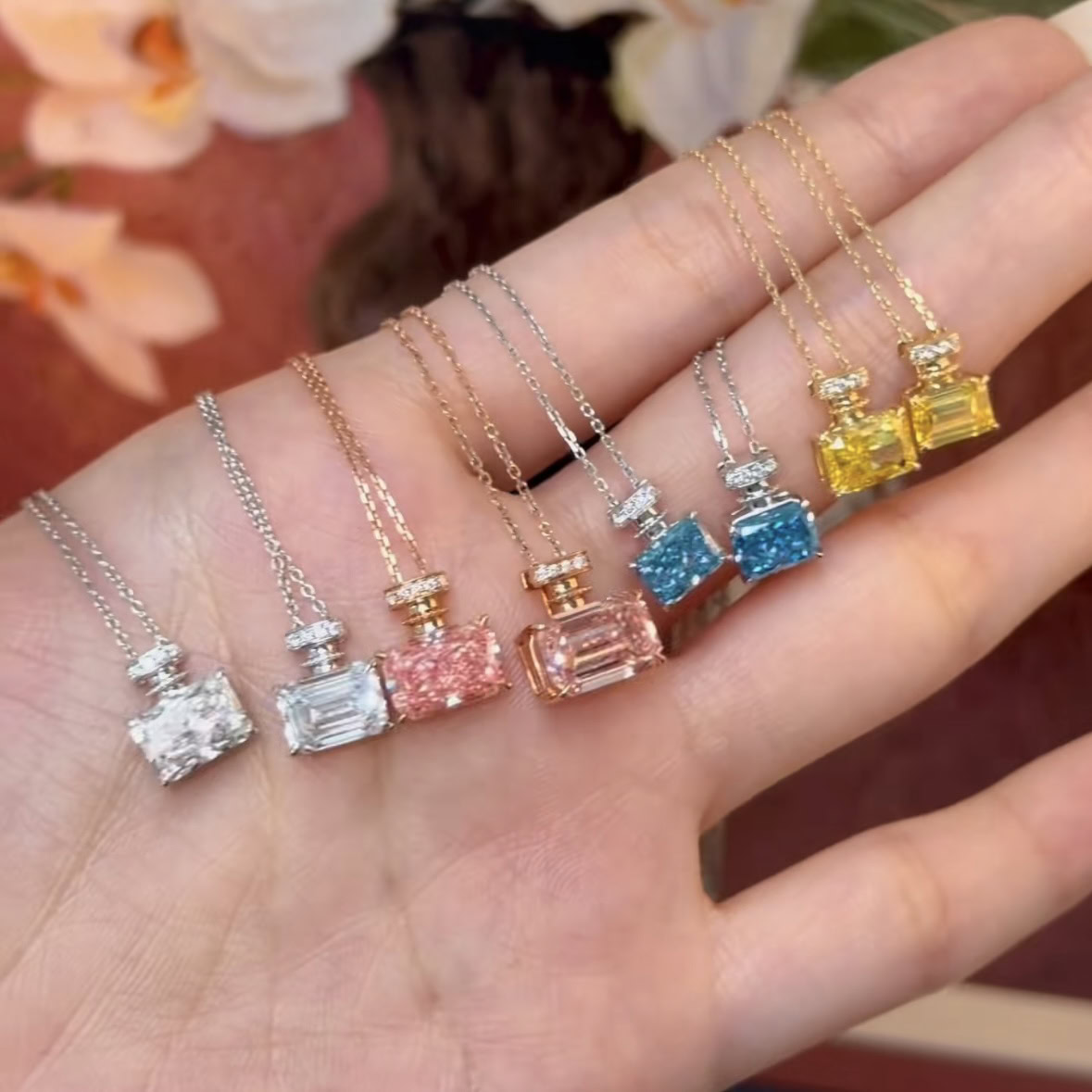 Delphine Lab Diamond Perfume Bottle Necklace — product photo 2 of 6