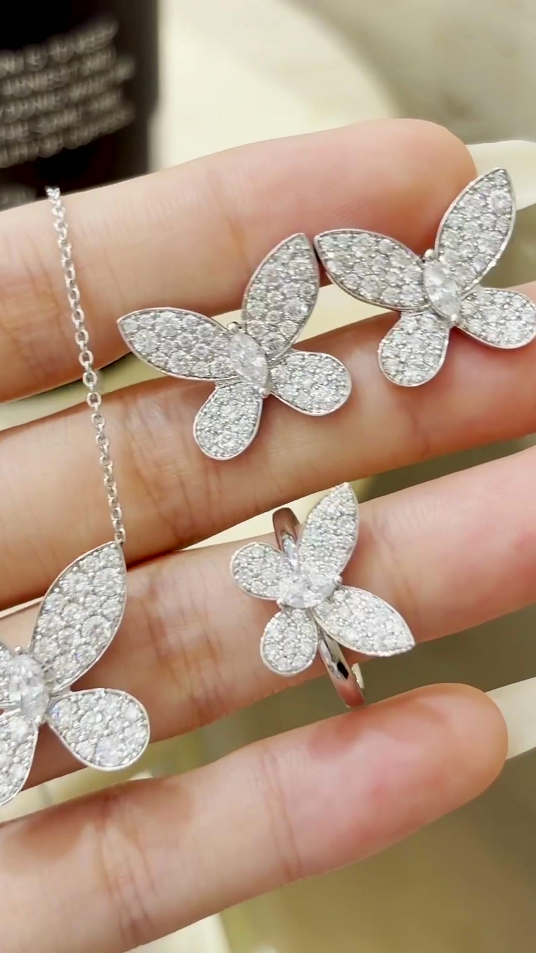 Fiona Butterfly Diamond Jewelry Set — product photo 5 of 5