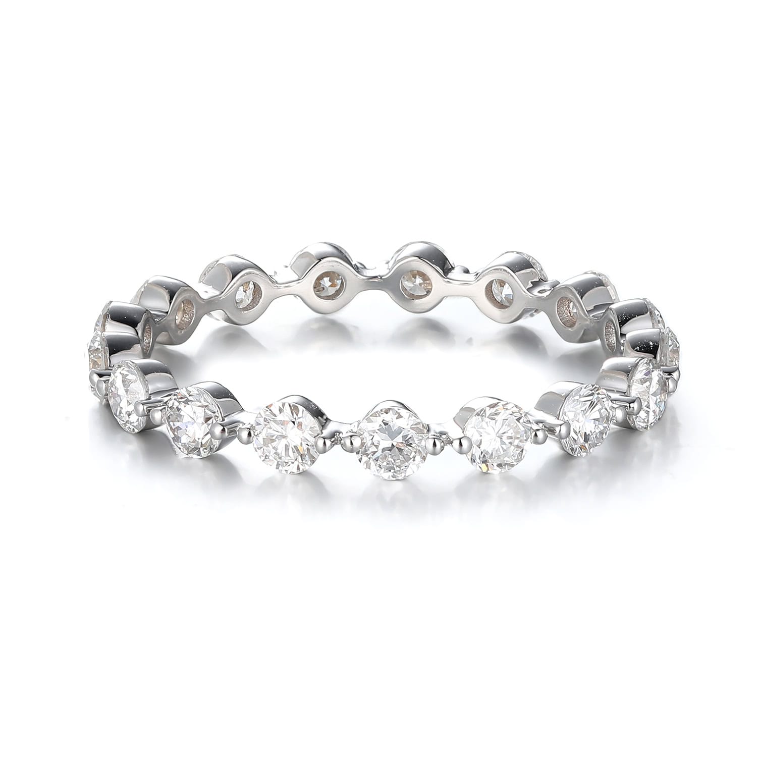 All-Star Round Lab Grown Diamond Eternity Band Wedding Stackable Ring — product photo 3 of 6