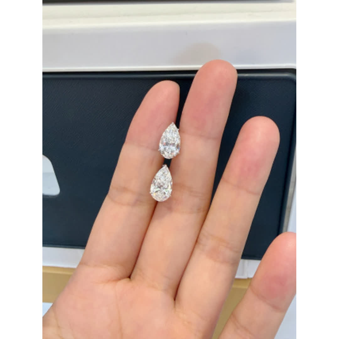 Rhea Pear Diamond Stud Earrings