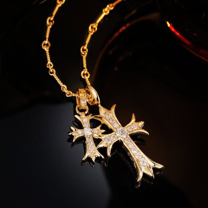 Vintage Cross Pendant Necklace Set | Couple Street Style Rope Chain — product photo 2 of 6