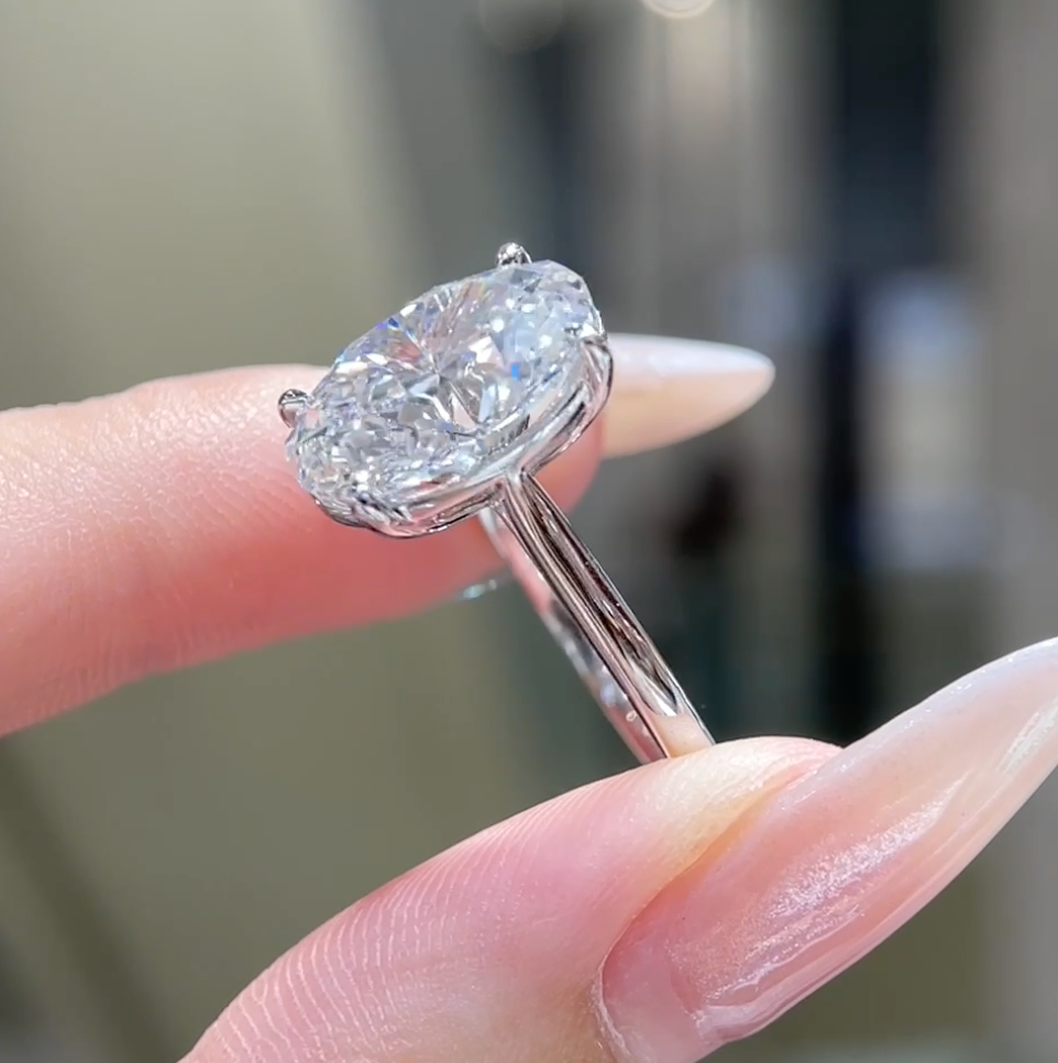 Classic 4-Prong Oval Lab Grown Diamond Solitaire Ring | Engagement Ring — product photo 5 of 5
