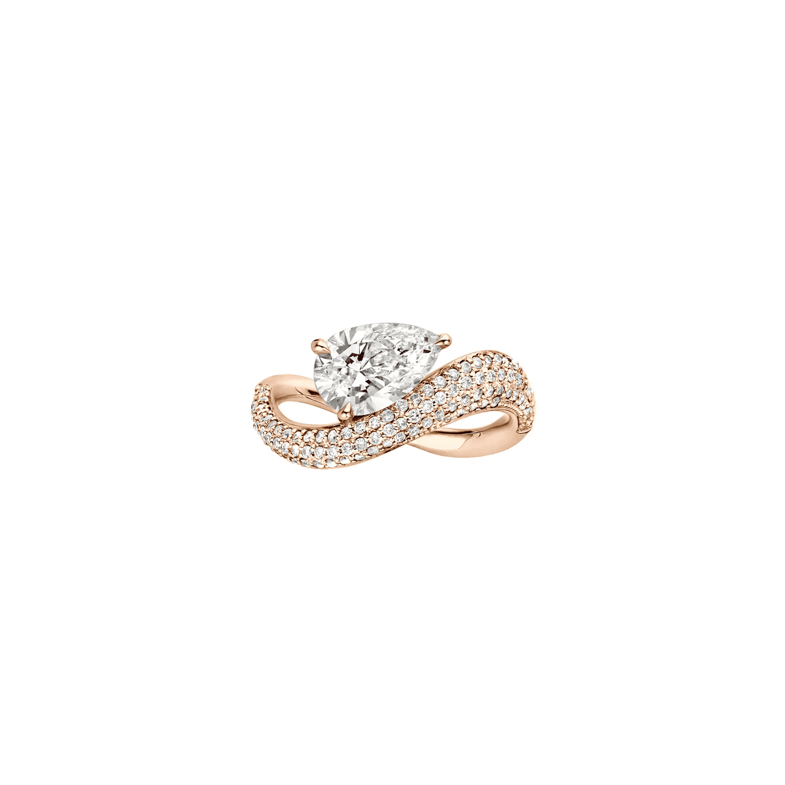 Luxury Pear-Cut Lab-Grown Diamond Ring with Pave Band — product photo 4 of 5