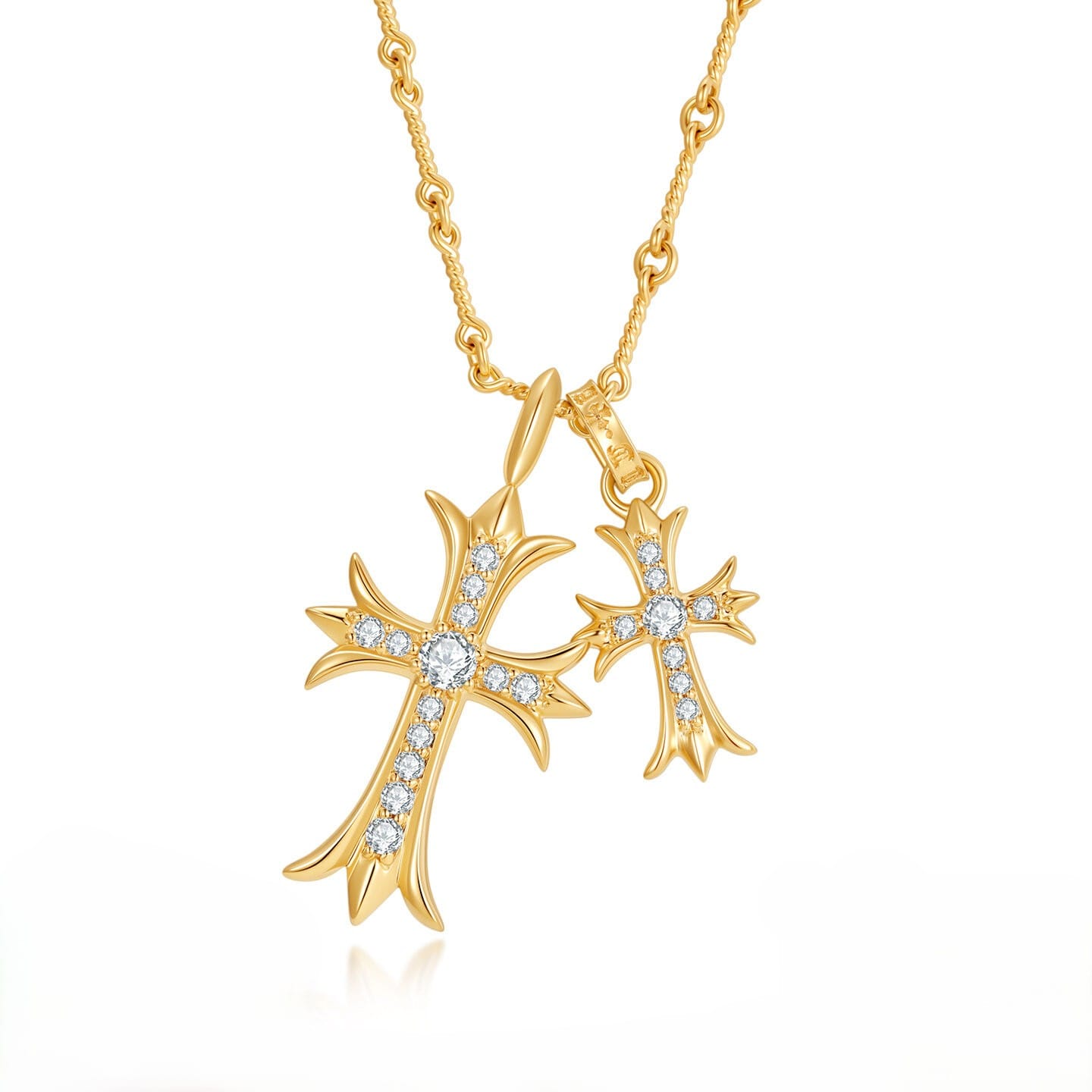 Vintage Cross Pendant Necklace Set | Couple Street Style Rope Chain — product photo 1 of 6