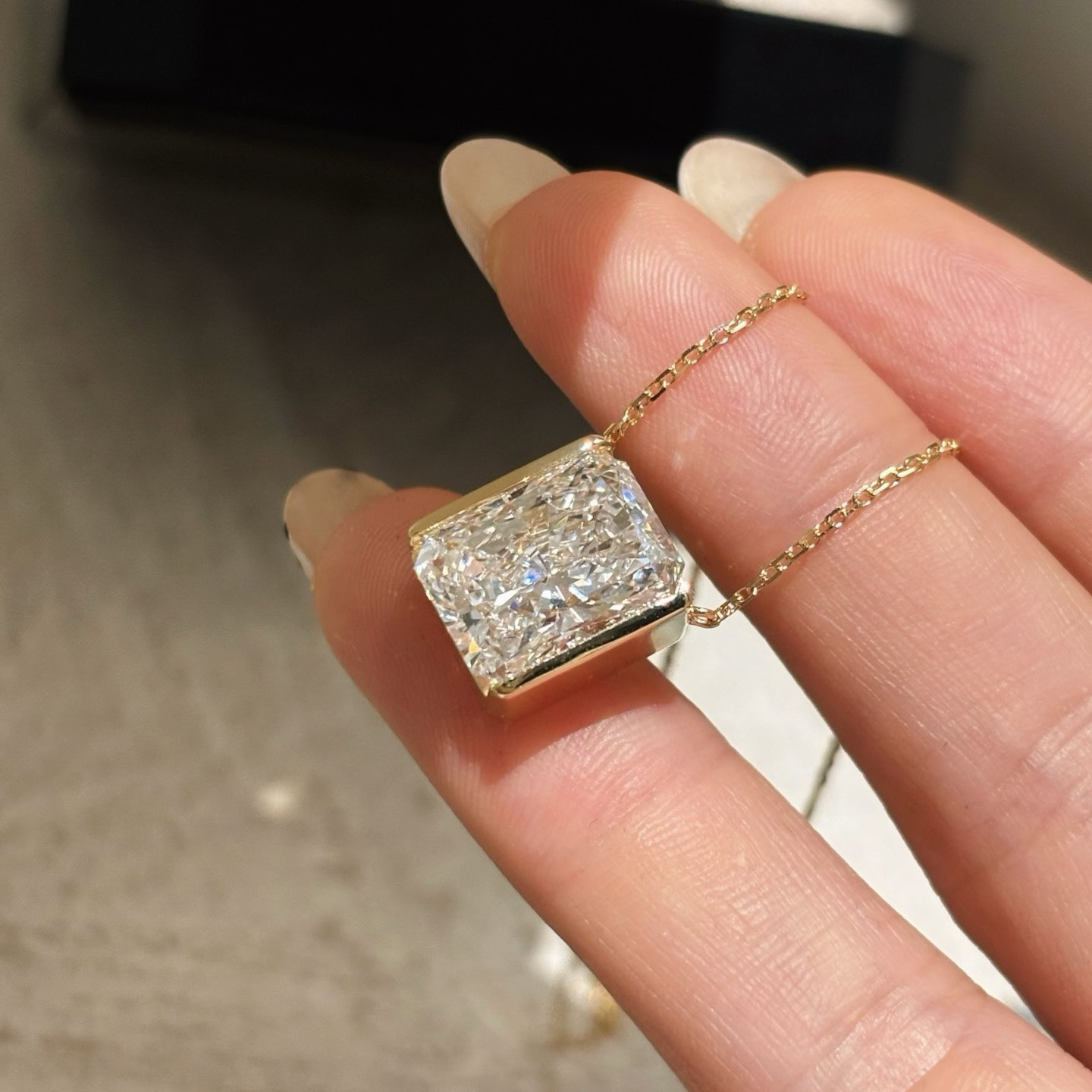 Seraphine Radiant Cut Lab Diamond Pendant Necklace — product photo 2 of 6